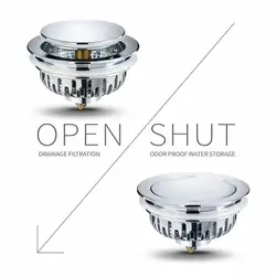 Press Bounce Basin Pop-up Drain Filter Bathroom Shower Sink Filter Plug Wash Basin Hair Sink Strainer Kitchen Bathtub Stopper