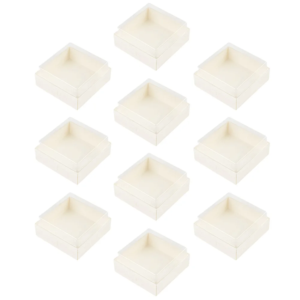 

10pcs Sandwich Packaging Boxes Disposable Cake Containers Transparent Lid Thick Packing For Bread Cookies Desserts Takeaway