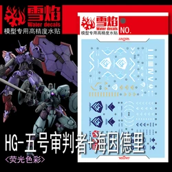 Model Decals Water Slide Decals Tool For 1/144 HG Beguir-Pente + Heindree Fluorescent Sticker Models Toys Accessories