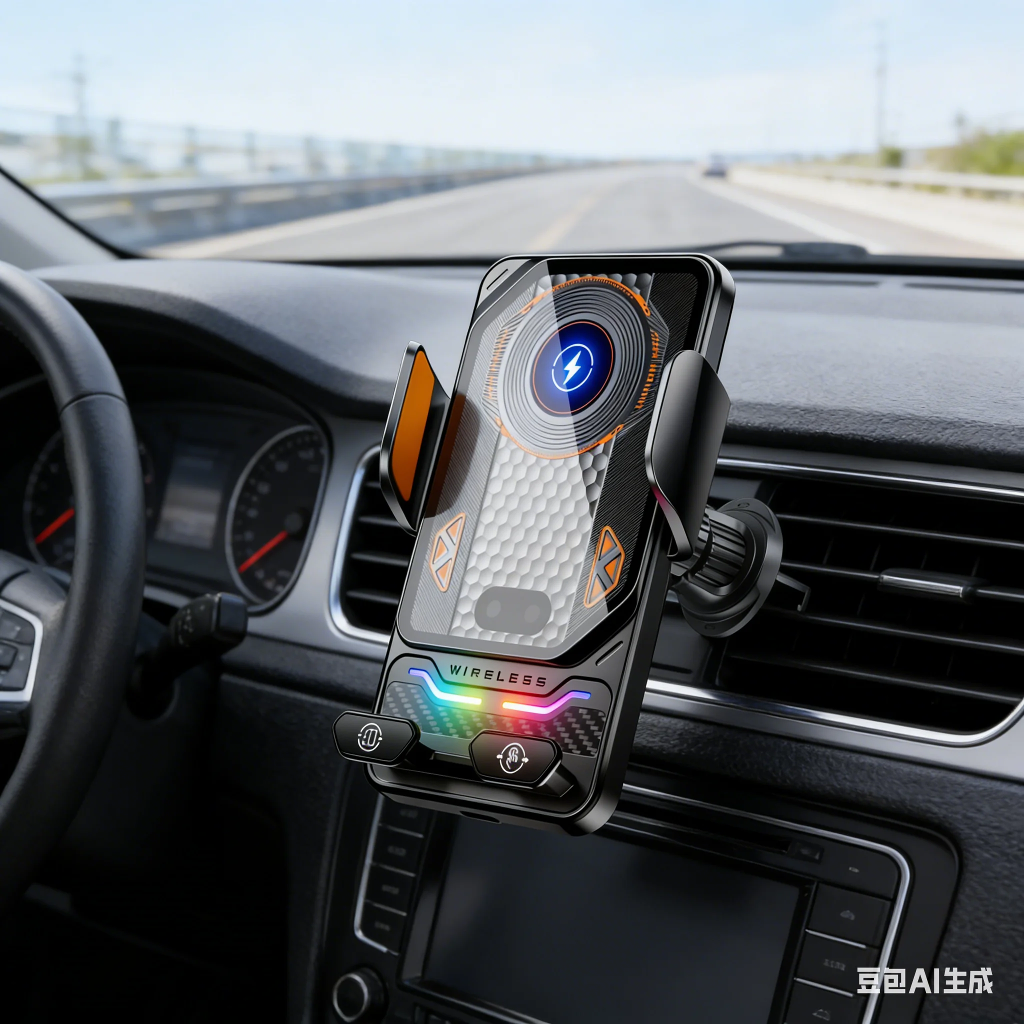 

15W Wireless Car Charger With Automatic Clamping Rotatable Car Charger Magnetic Phone Holder Stand Mobile Phone Accessories