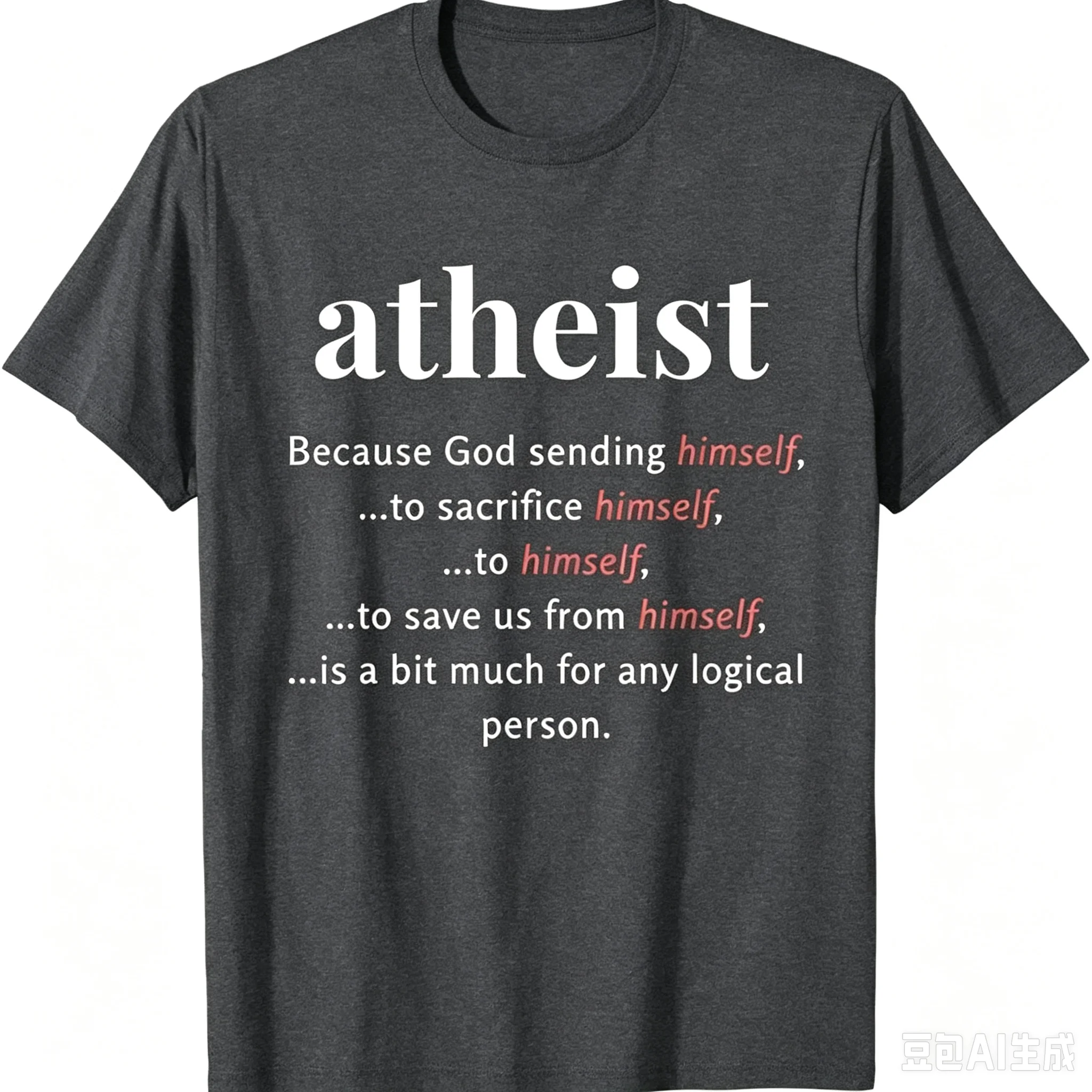 New Limited Atheism A Bit Much Logical Funny Atheist Anti Religion T Shirt.