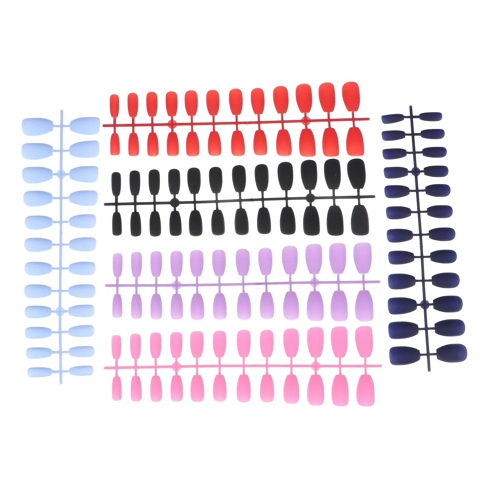 6Sets Full Cover Artificial Fake Nails Ballerina Style Matte Solid Colors Lightweight False Nail Tips for Women Nail Art Salon