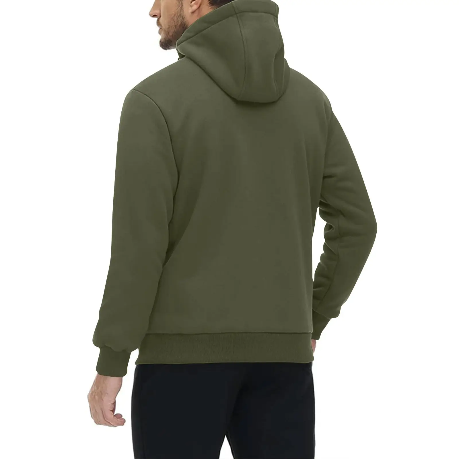 الرجال الصوف بطانة الخريف الشتاء هوديي رجالي جاكيتات يندبروف كامل البريدي المعاطف الدافئة تسلق مقنعين ملابس خارجية غير رسمية ملابس رياضية #2