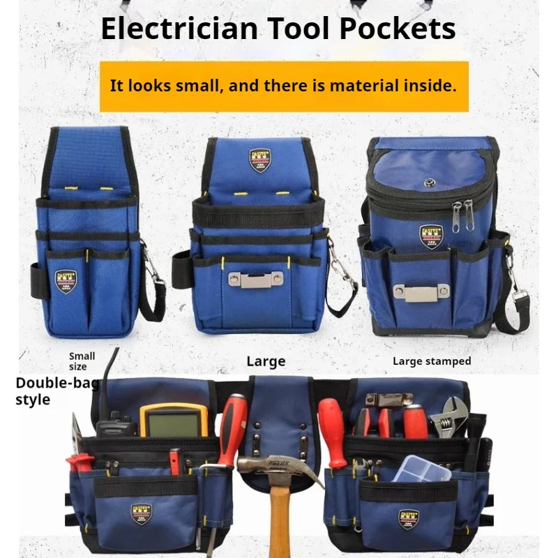 Electrician Specialized Tool Waist Bag Carpenter Hanging Bag Multiple Pockets High-altitude Maintenance Zipper Waist Bag