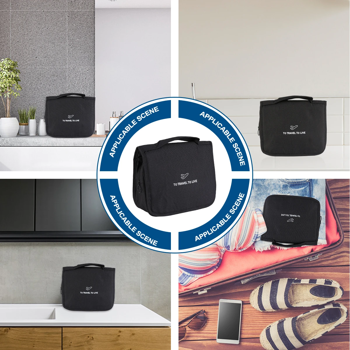 

Makeup Bag Large Capacity Hanging Travel Storage Bag Lightweight Waterproof Wash Pouch For Women Girls