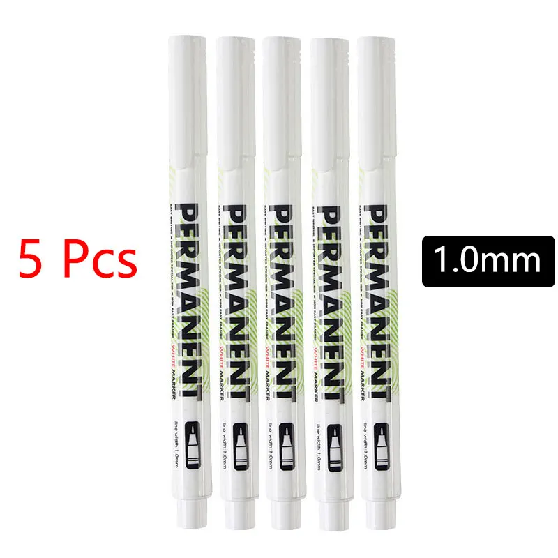 Witte markeerstiften set Vette waterdichte witte gelpen DIY Graffiti Schetsen Marker Briefpapier Schrijven Schoolbenodigdheden borstel