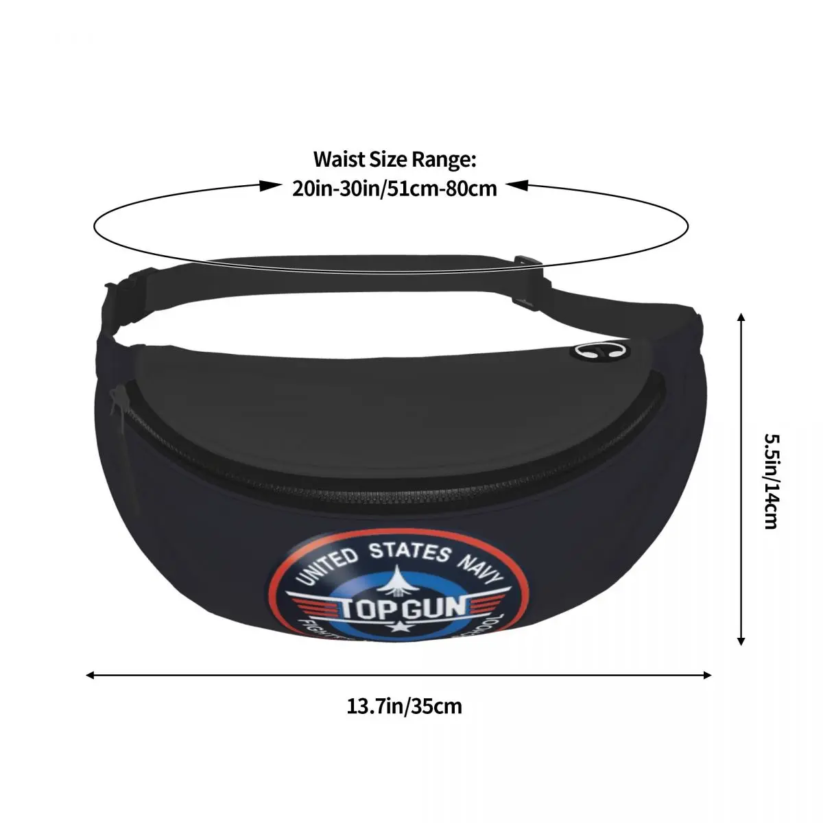 Luchtmacht Straaljagers Top Gun Fanny Pack Voor Vrouwen Heren Mode Buitenbeentje Film Crossbody Heuptas Reizende Telefoon Geld Zakje