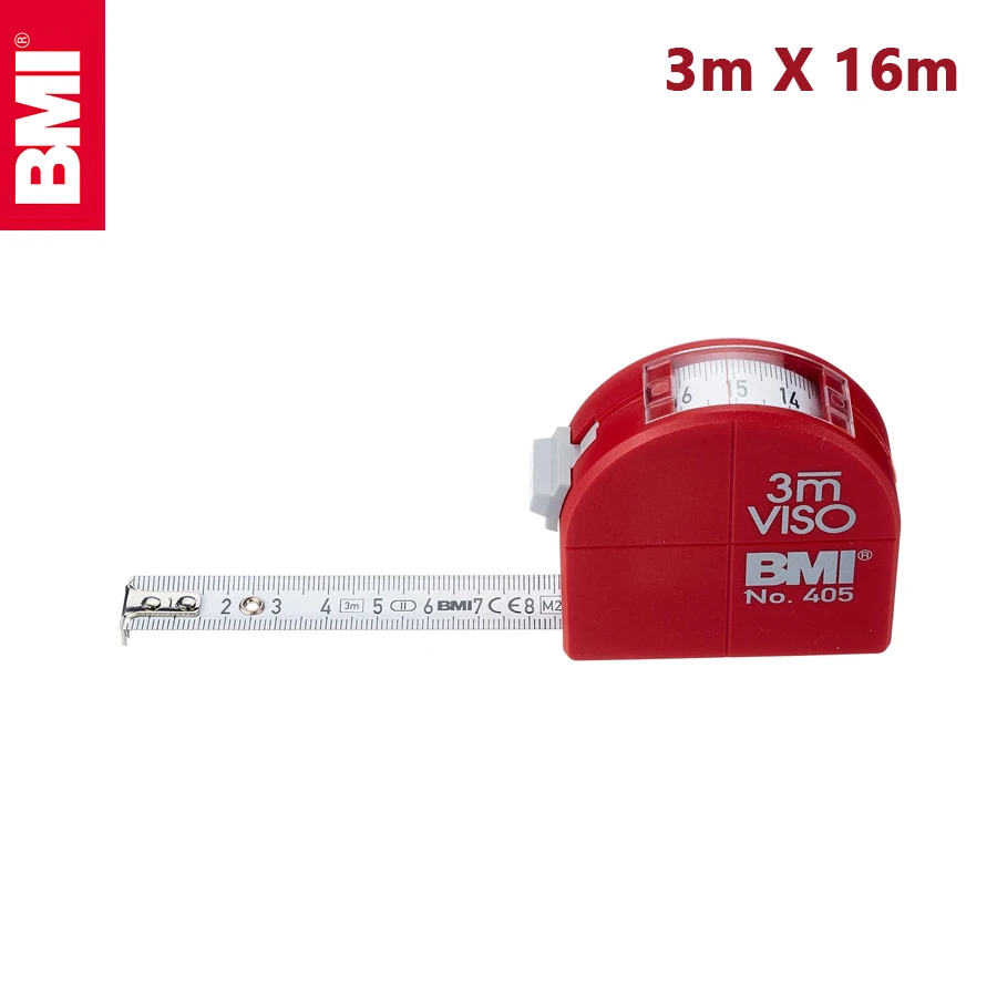 Germany BMI Construction Precision Measuring Tape Self Locking Stainless Steel 3m X 16m NO.405