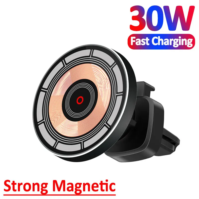 30W Magnetic Car Wireless Charger Air Vent Car Phone Holder for iPhone 14 13 12 Pro Max Car Chargers Mount Fast Charging Station