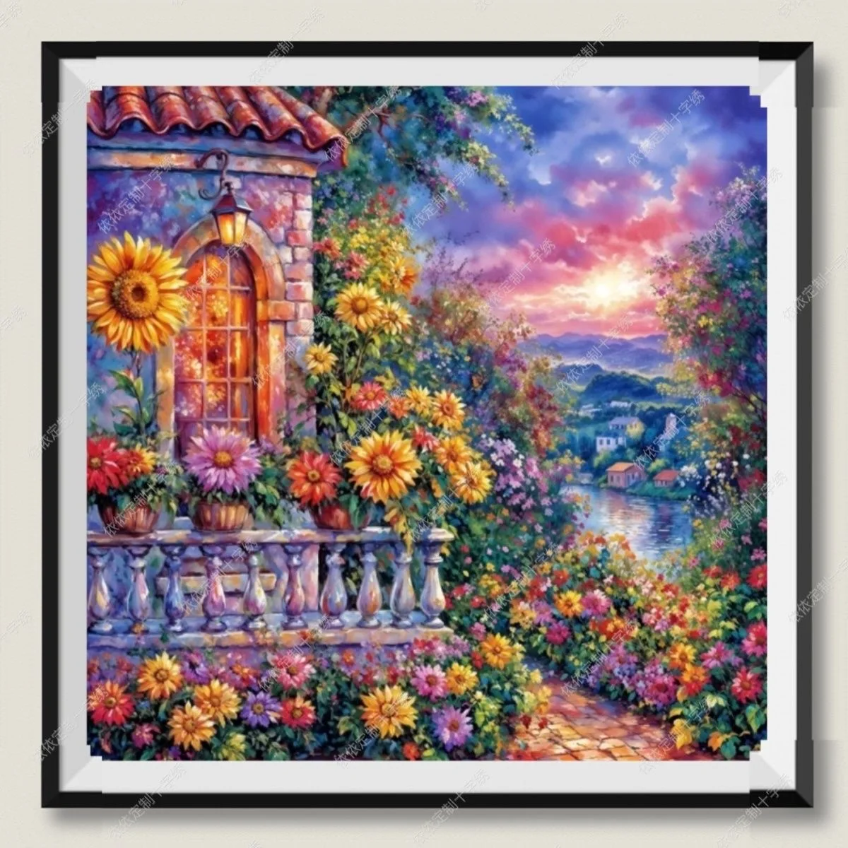 9ct 75x75cm Sunflowers Embroidery DIY Printed Kits Cross Stitch Thread Needlework Sets Home Decor Crafts