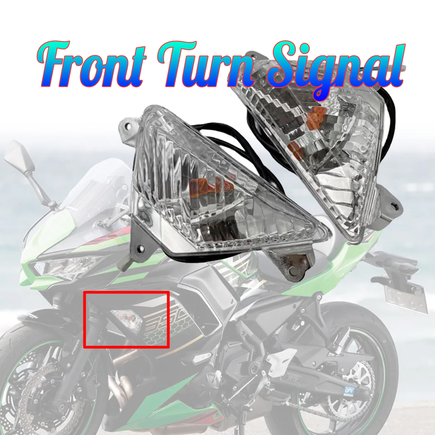 Fit For Kawasaki Ninja 650 2017 - 2023 ER6F EX650 Front Blinker Indicator Turn Signals light NINA650