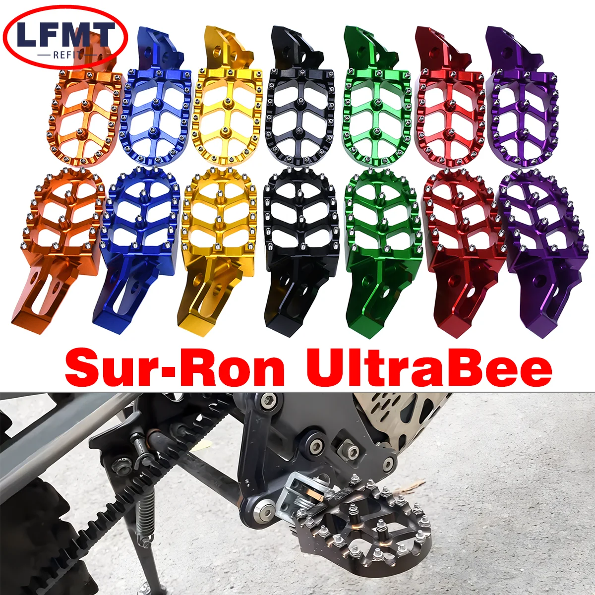 

Motorcycle Footpeg Footpedal Footrest Foot Pegs For Ultrabee Surron Sur-Ron Ultra Bee Off-Road Electric Vehicle EnduroDirt Bike