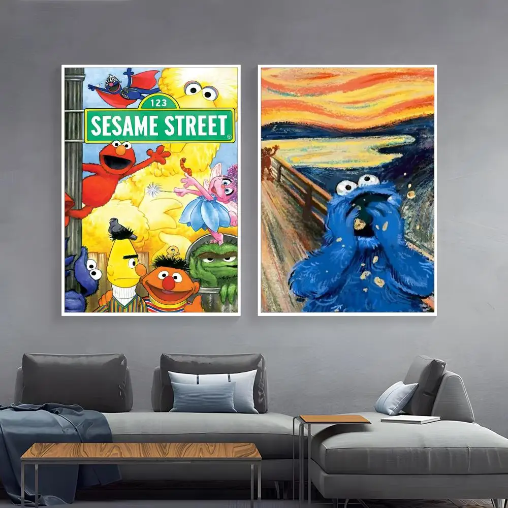 S-Sesame Street Poster Paper Print Home Living Room Bedroom Entrance Bar Cafe Art Painting Decoration