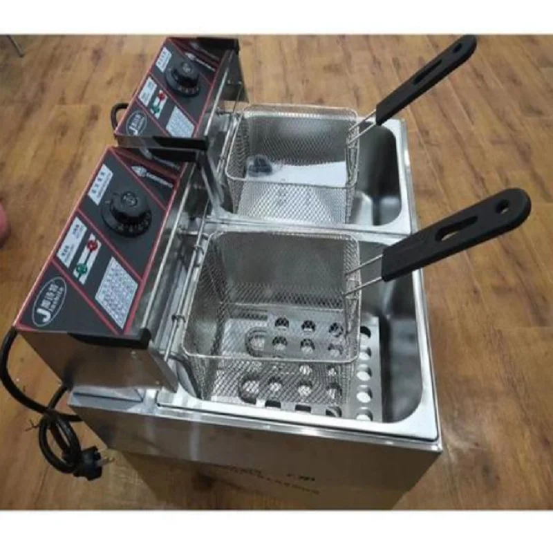 Chigo Commercial Deep Fryer Single Double Tank for Chicken Chips Donuts Food Stall Snack Machine EC