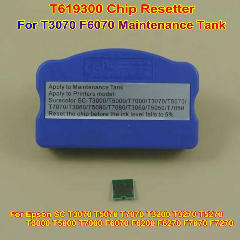 F6200 F6070 Maintenance Tank Chip Resetter Reset For Epson SureColor T3070 T5070 T7070 Resetters With Extra T6193 Waste Ink Chip