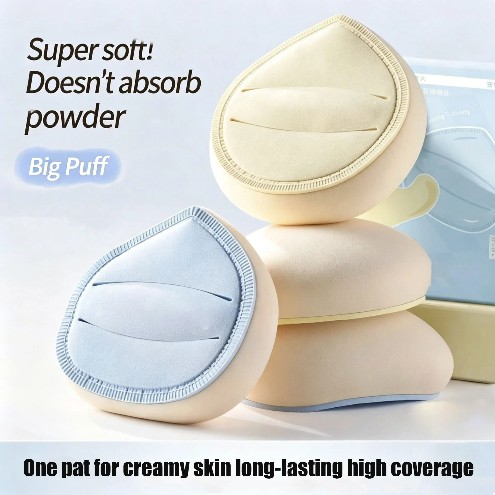 1Pcs Super Thick Cosmetics Puff Large Size Concealer Foundation Sponge Cushions Wet Dry Use Face Beauty Makeup Puffs Tools