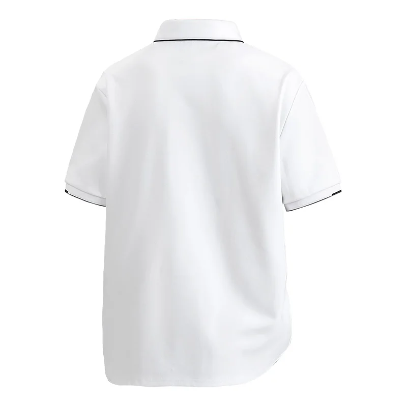 Plus Size 7XL 8XL Summer Elegant T Shirt Men Short Sleeve Turn Down Collar 95% Cotton Soft Solid Color Tops Tee Men T-shirt image 6