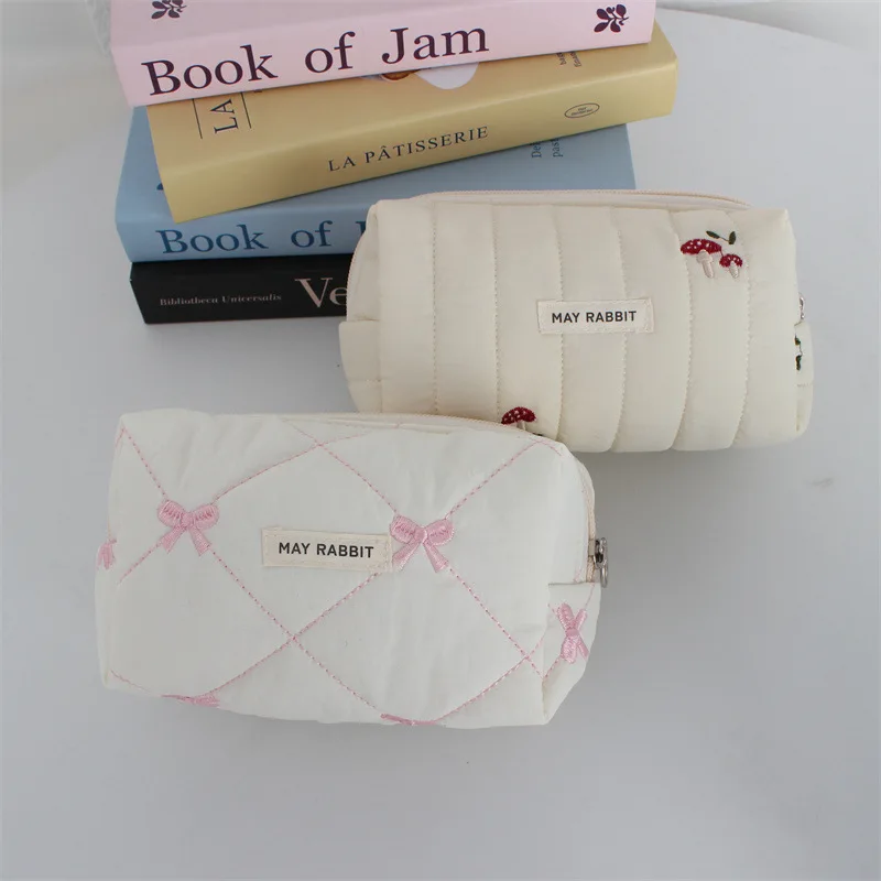 Embroidered Makeup Bag Women's Cosmetic Wash Bag Multi-functional Large-capacity Student Pencil Brush Stationery Storage Pouch
