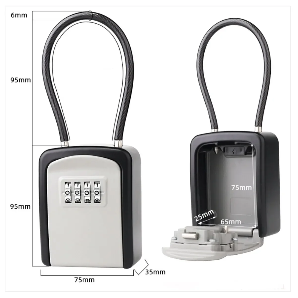 Waterproof High Quality Portable Key Lock Box for Outside and Inside Realtor Lockbox for House Keys Combination Key Hiders