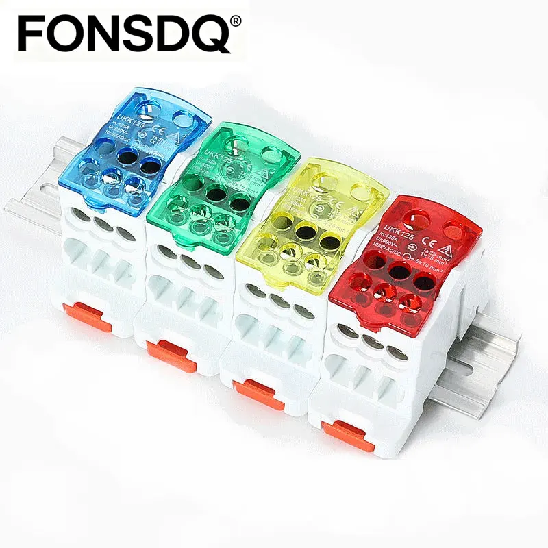 UKK High-Current Single-Stage Splitter Box Wire Connector Multi-Outlet Terminal Block Rail for Household image 3