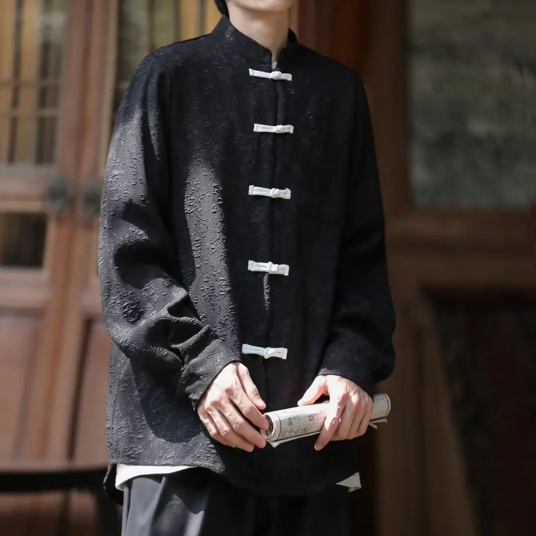 

Мужская осенне-зимняя повседневная футболка большого размера в китайском стиле, модная, для полных мужчин, дизайн Haome