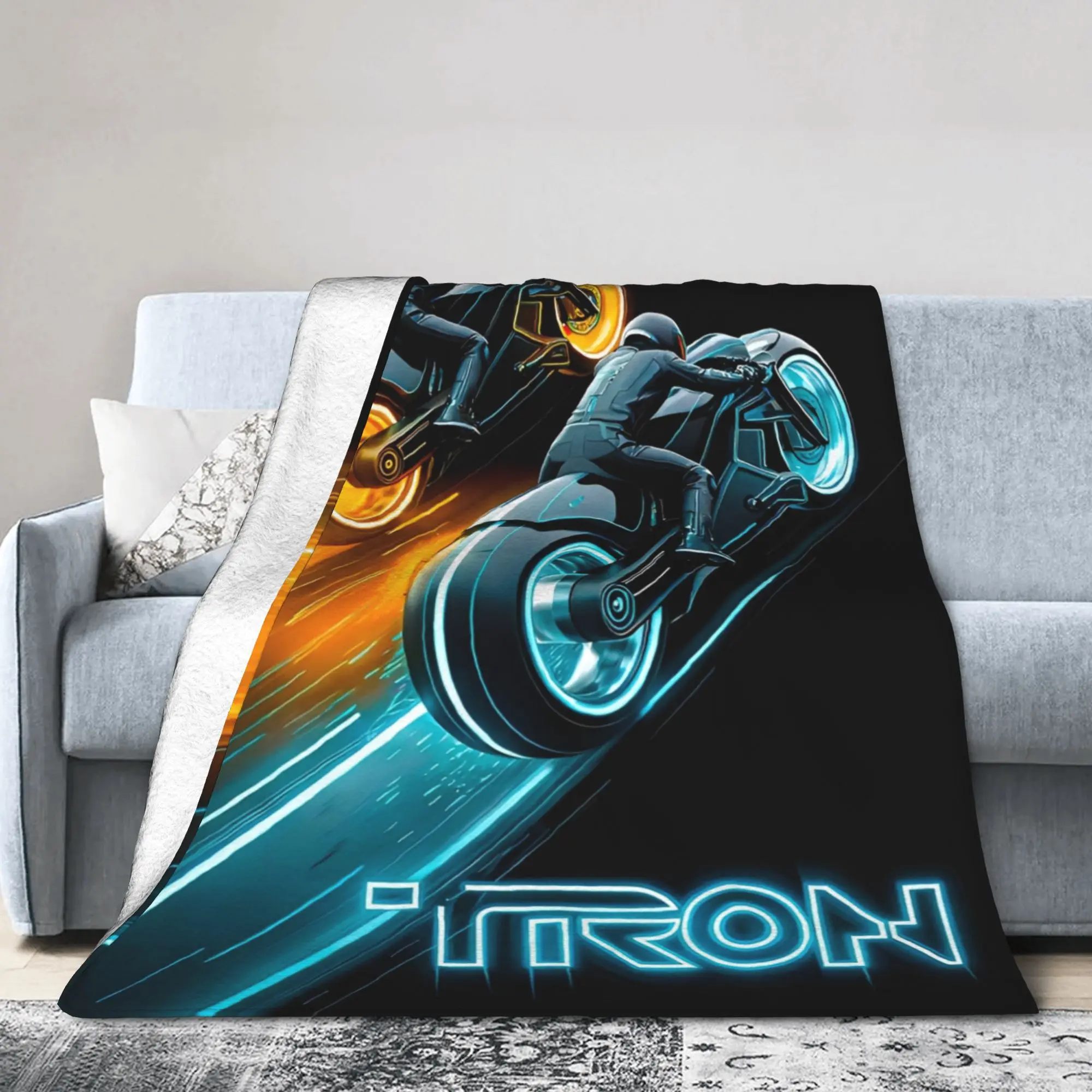 TRON Ares Lightcycle Dillinger Systems بطانية الصوف المطبوعة MCP فيلم متعدد الوظائف الدافئة رمي البطانيات للمفرش