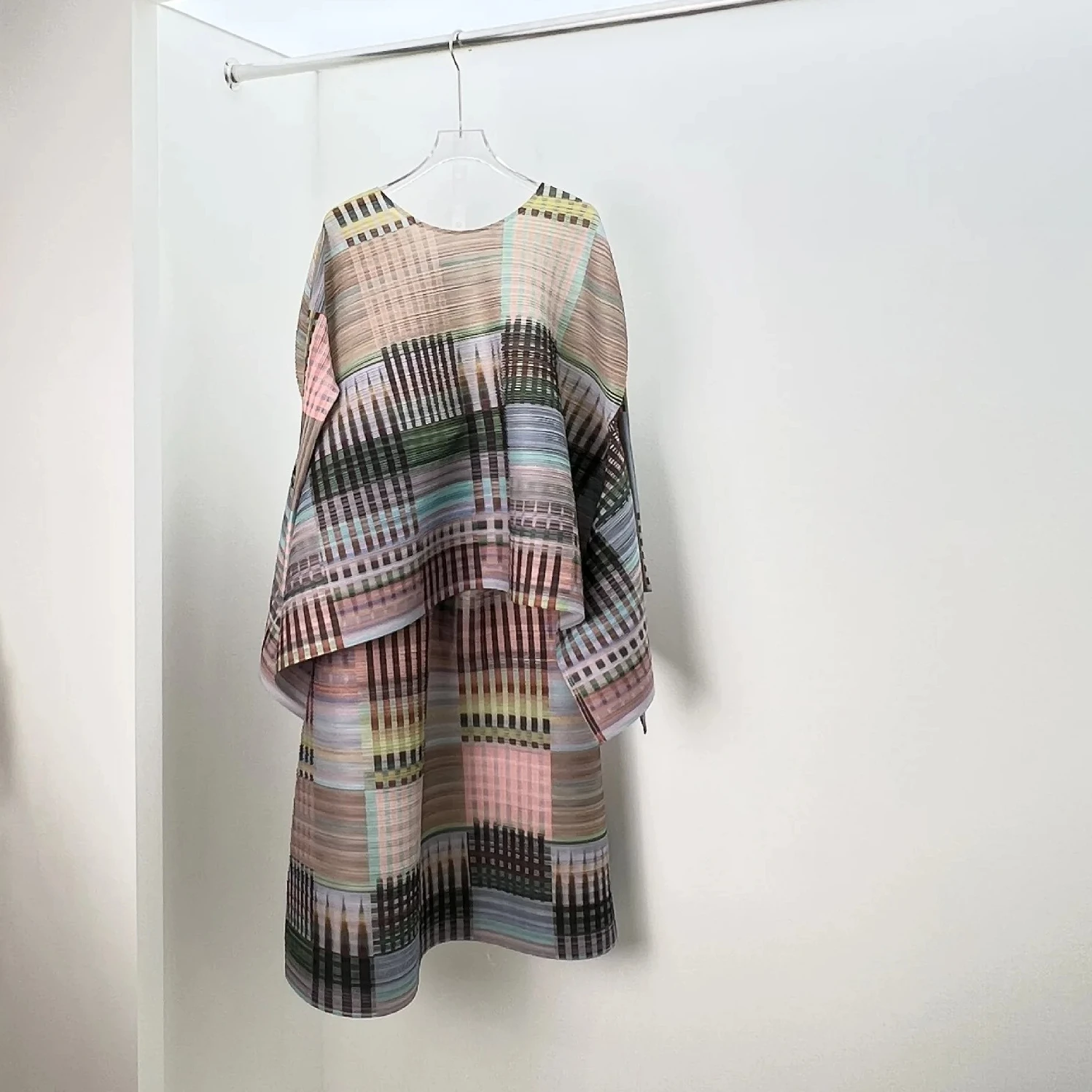 

Women 2-piece Striped Checkered Printed Irregular T-shirt High Waist Casual Loose Oversized Skirt 2025 Summer Female Clothing