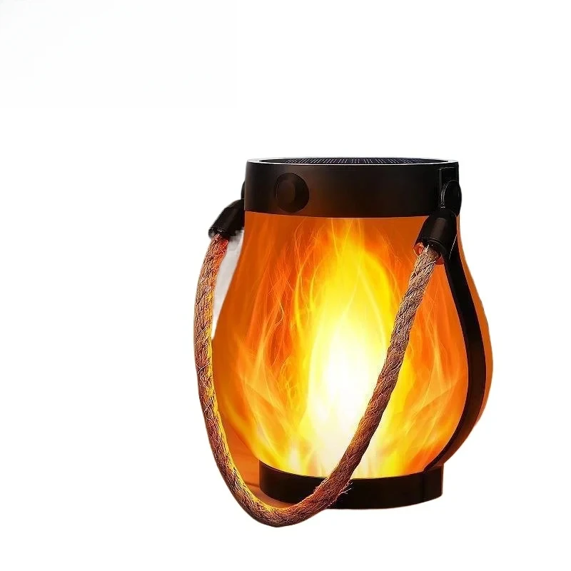UDDALight Solar Rope Lantern, USB Rechargeable Outdoor Hanging Flame Effect Light for Garden Patio Camping