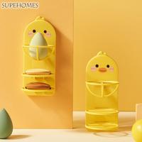 for Bathroom Splash Proof Yellow Duck Pattern Household Soap Box Beauty Egg Storage Rack Toilet Paper Shelf Roll Paper Holder