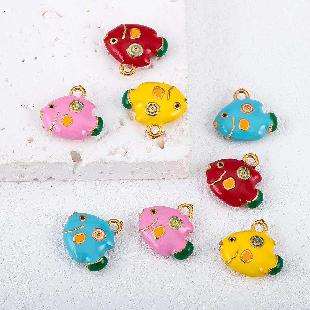 

2pcs Cute Stainless Steel Clown Fish Pendant For DIY Necklace Mobile Pendant Accessories Children's Hairpin Decorative Materials