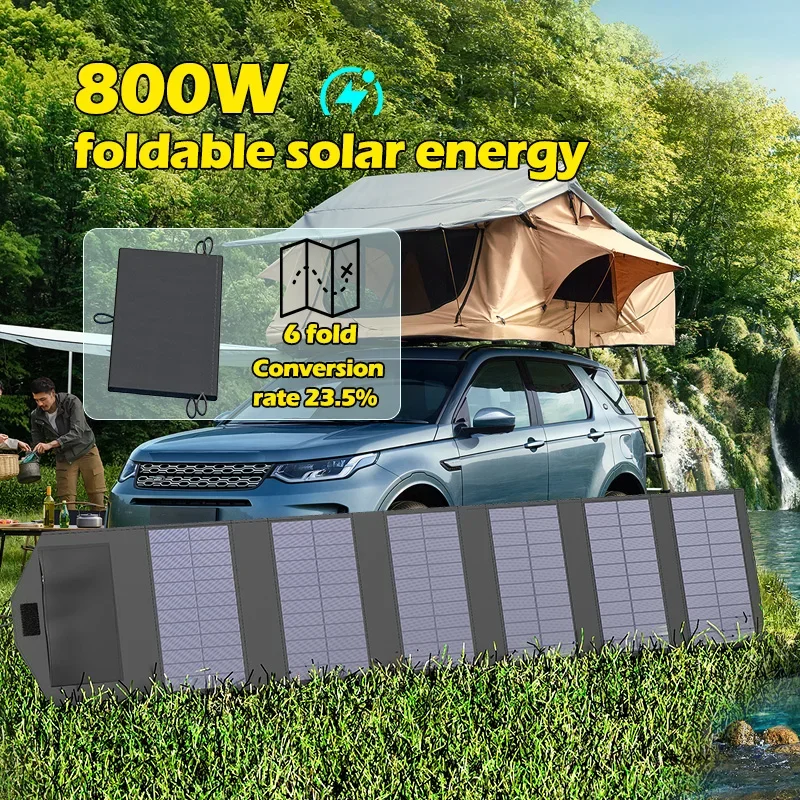 Solar Panel 800W Portable Polysilicon  Charger USB 5V DC Foldable Solar Panel For Phone Charge Power Bank For Hiking Camping