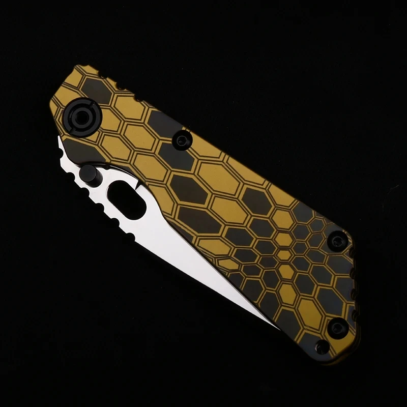 سكين قابل للطي بمقبض من سبائك التيتانيوم الصلب 2025 D2 مع صلابة عالية وحافة حادة، سكين أدوات EDC محمول للتخييم