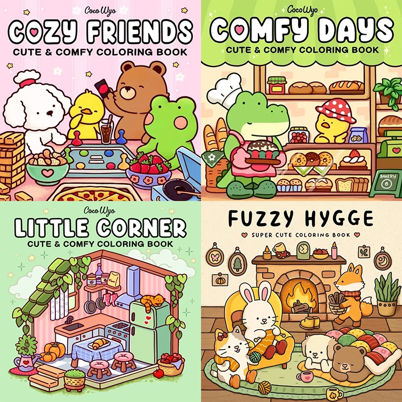 COZY FRIENDS Coloring Book-COMFY DAYS Painted book for Adults and Teens Featuring Adorable Creepy Creatures for New Year Gifts