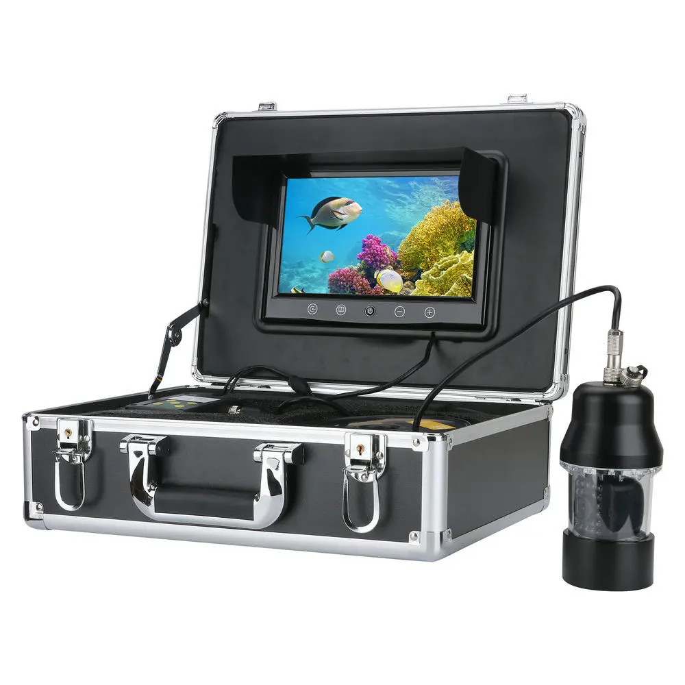 

9 inch 20 meters 360 degree rotating underwater fish finder Underground TV Underwater visual fishing system 22 lights