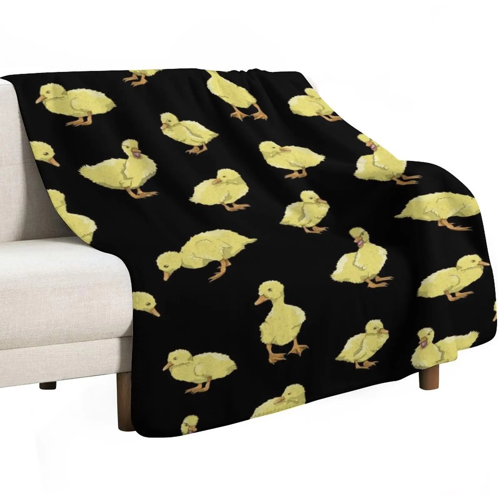 Cute Yellow duckling pattern Throw Blanket bed plaid Soft Plaid Loose Sofa Throw Soft Beds For Decorative Sofa Blankets