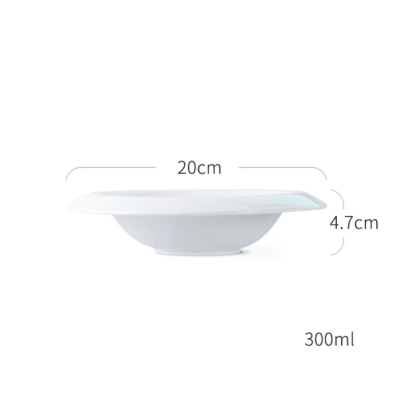 Pure White Western Dinner Plate Pasta Plate Ceramic Disc Home Dish Plate Restaurant Dessert Plate Creative Snack Flat Plate