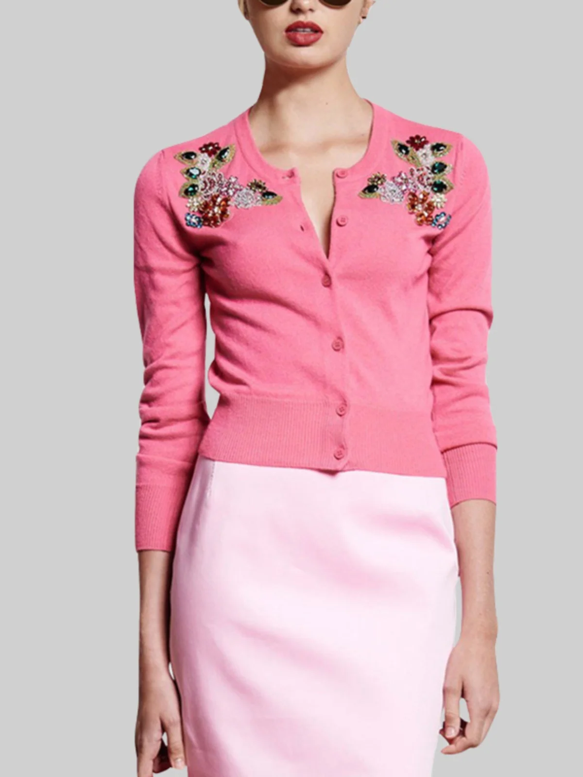 

Slim Fit Long Sve Knitted Cardigan Sweater Outerwear Women's Faion Autumn Winter New Sle QOOEL Brand round Ne Button up