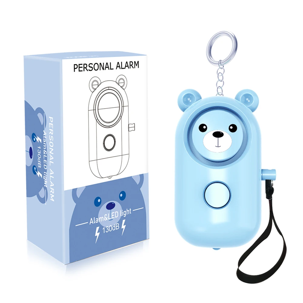 130dB Self Defense Keychain Alarm With LED Light Personal Security Protect Scream Loud Emergency Alert For Women Child Elder