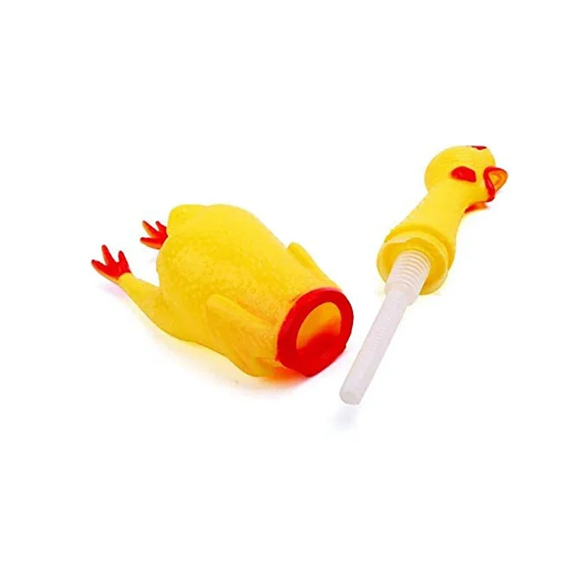 Pets Dog Toys Screaming Chicken Squeeze Sound Toy for Dogs Super Durable & Funny Squeaky Yellow Rubber Chicken Dog Chew Toy