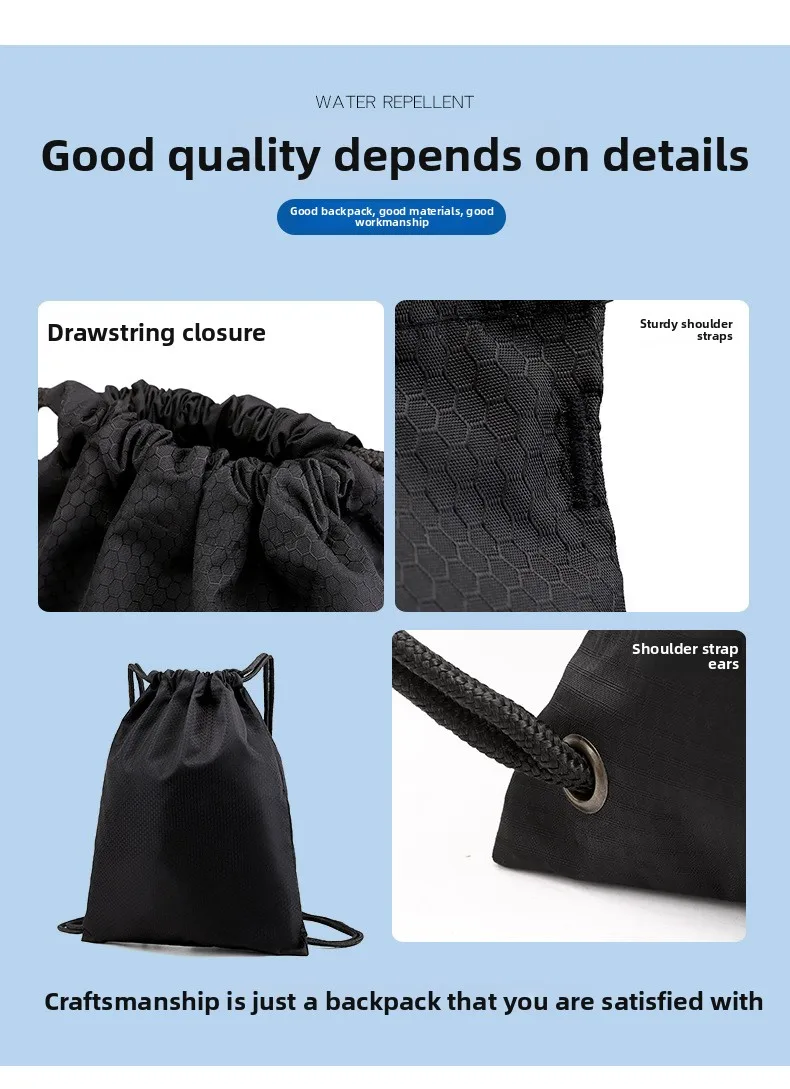 Custom Waterproof Sublimation Bag Drawstring  Men and Women Double Shoulder Drawstring Outdoor Basketball Sports Storage Bag