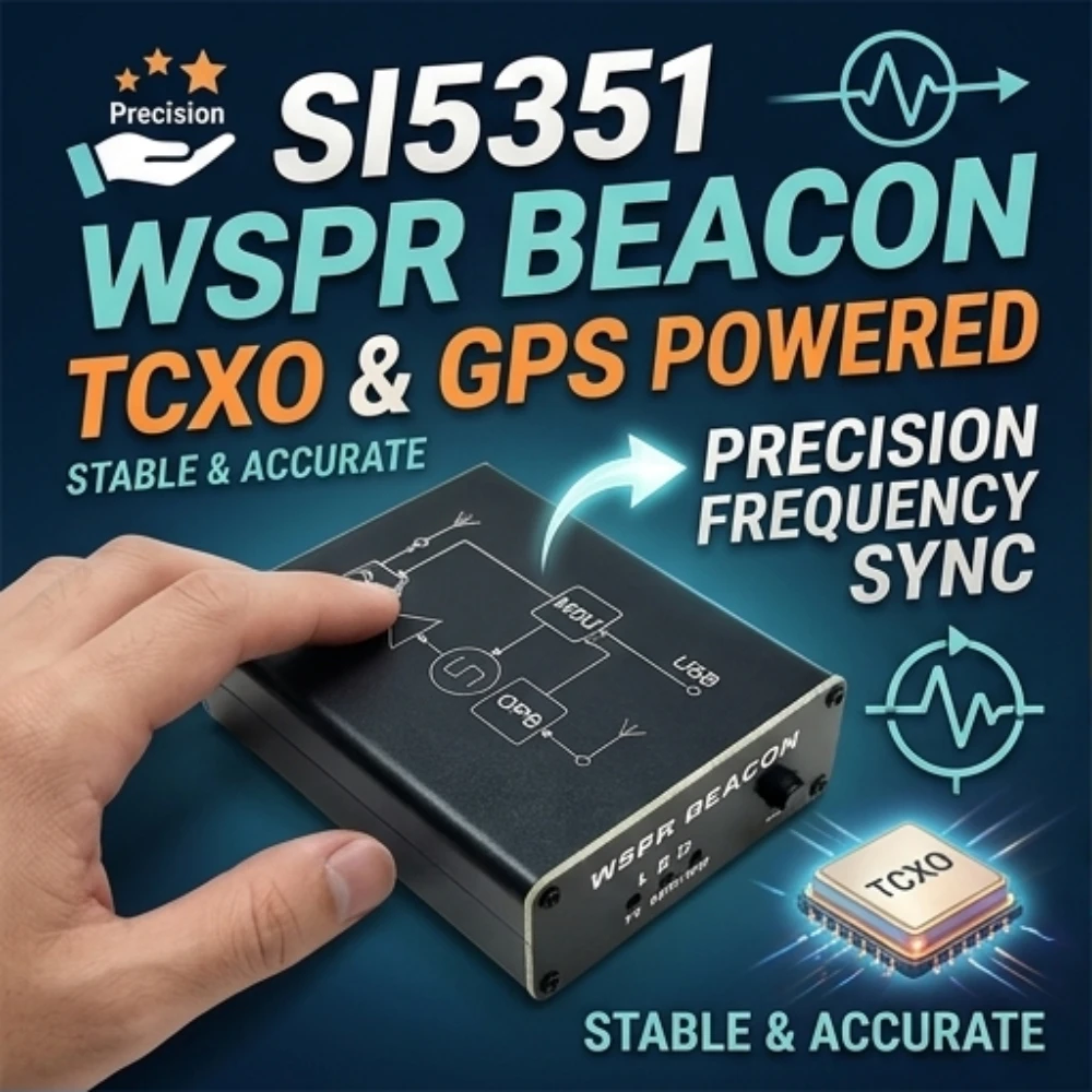 

High Precision SI5351 WSPR Transmitter 1-30MHz Beacon with TCXO and GPS Auto QTH 23dBm Output for Radio Propagation Tool
