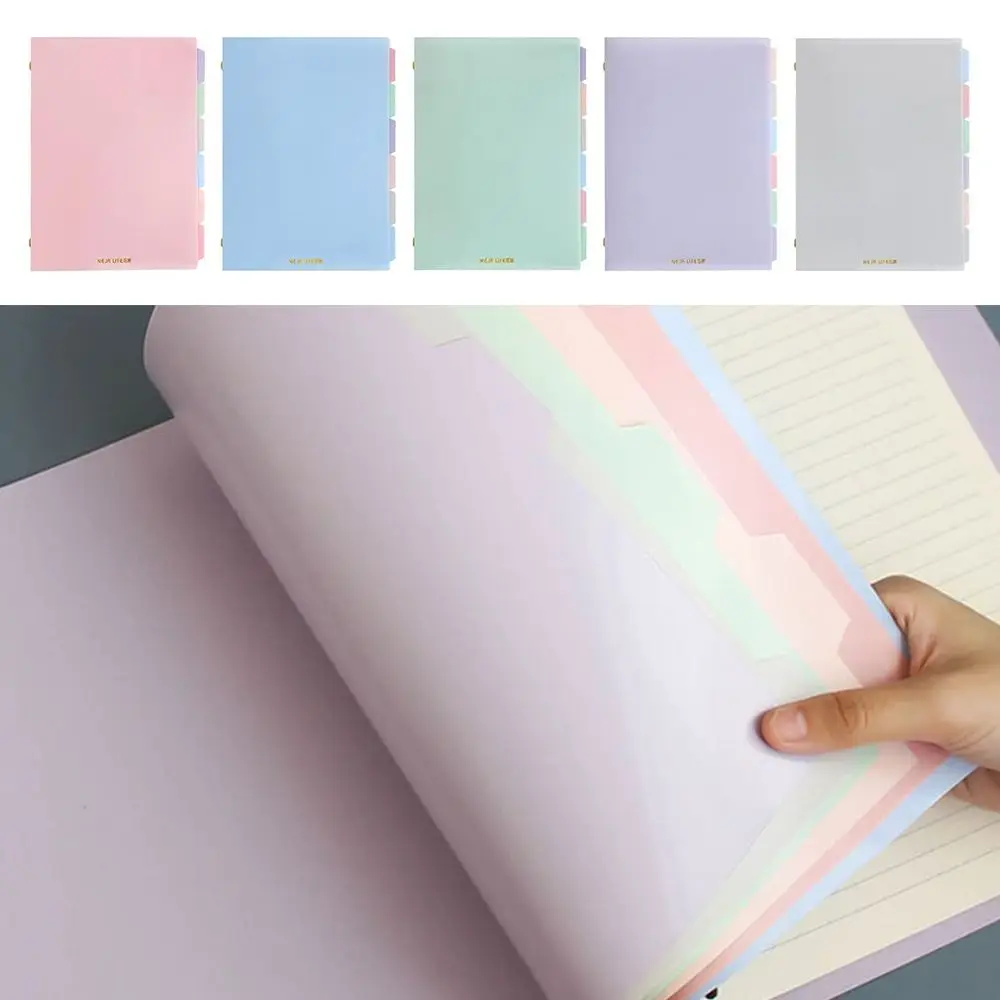 Soft A5 Binder Notebook Refillable Pastel Color Loose Leaf Notebook Removable with Pastel Index Divider A5 Notepad