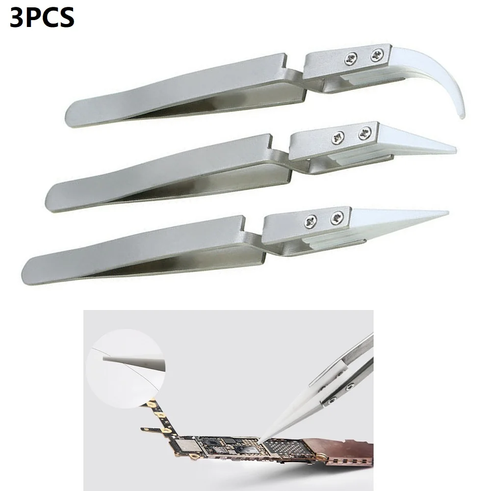 

Stainless Steel Body Tweezers with Ceramic Tips for High Temperature and Wear Resistant Performance in Repairs