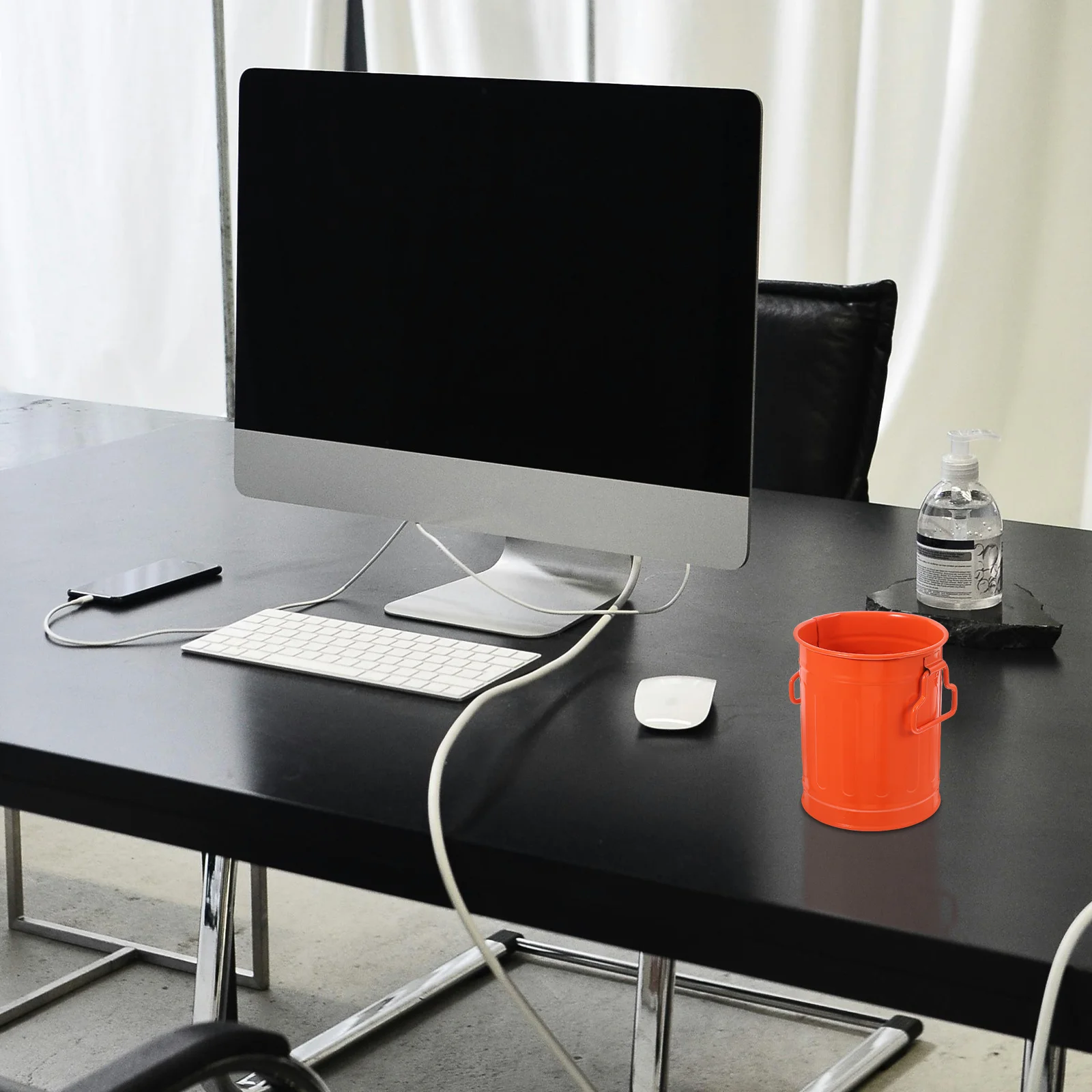 

Stylish Mini Desktop Trash Can Multifunctional Pen Cup Holder for Various Scenarios Long-Lasting Mini Trash Can