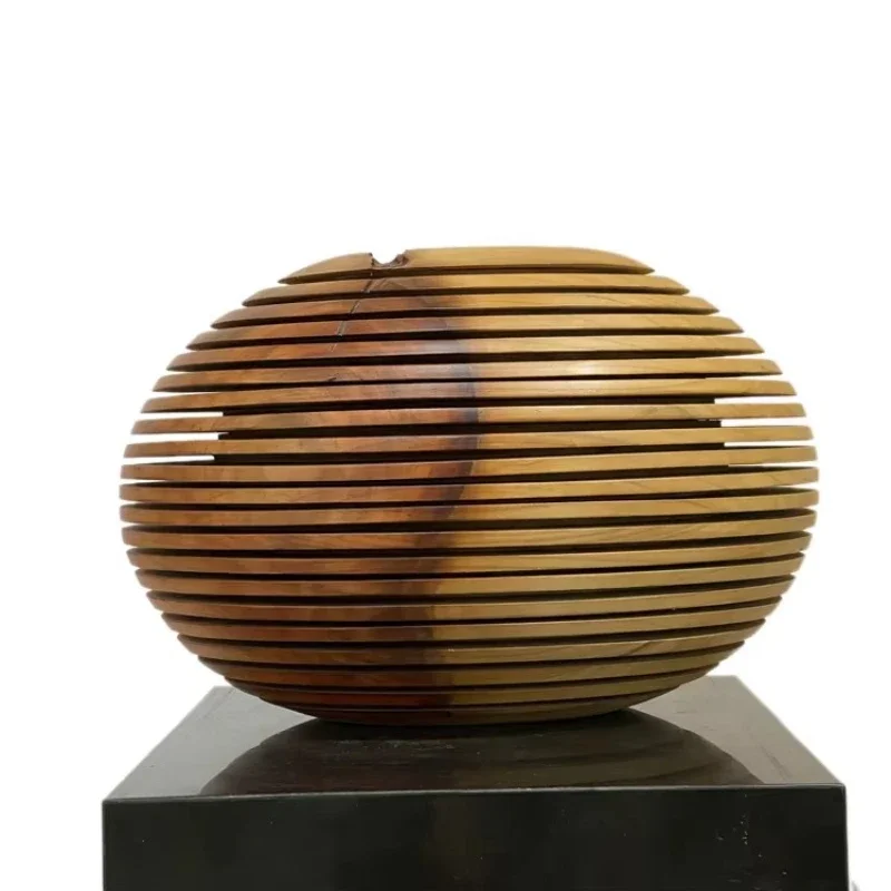 

Modern home decoration oval, design solid wood art decoration sculpture desktop decoration