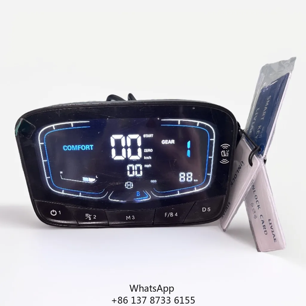 Waterproof NFC Cards LCD Big Central Screen Display Electric Scooter Speedometer For 48V 52V 60V 72V E Scooter Parts