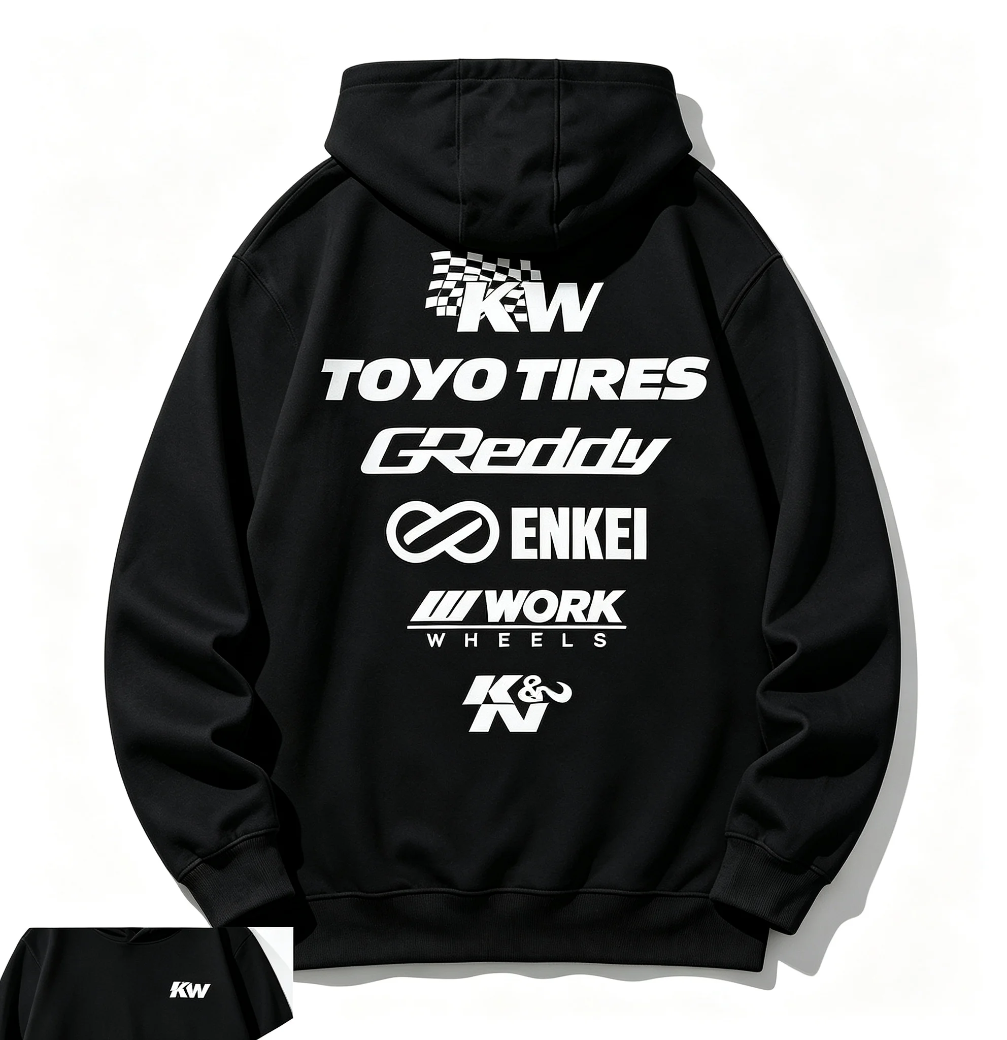 2026 man's Japanese Modified Car Sleeve casual hoodiesJDM Evolution KN Posture Enkei Modification Attitude KW Cultural Pure Tops