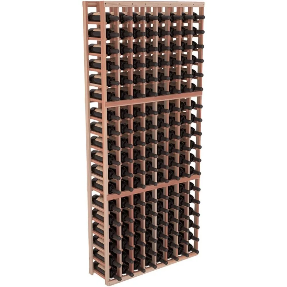 

InstaCellar Wine Rack - Durable and Expandable Wine Storage System, Redwood Unstained - Holds 144 Bottles