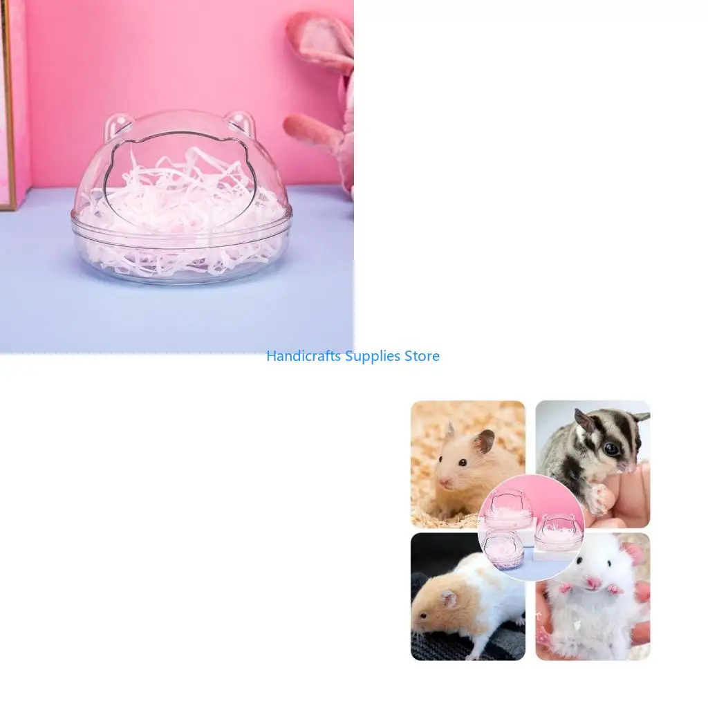R1WA Hamster-Badezimmerbehälter aus Kunststoff, transparenter Sandkasten für kleine Haustiere, Tiere, Chinchilla, Rennmaus,