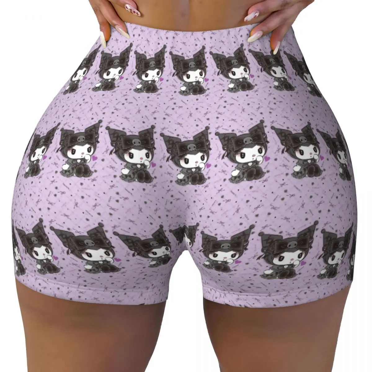 

Custom Kuromi Cute Cartoons Biker Running Workout Shorts Women Athletic Gym Yoga Shorts